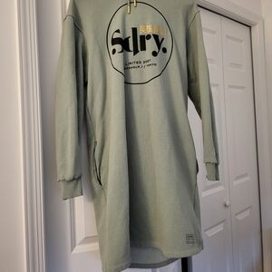 Superdry green hoodie dress